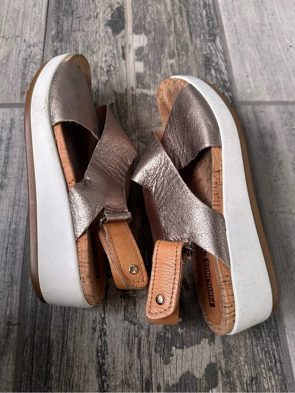 Pikolinos  Leather Cork Wedge Sandals Size 36